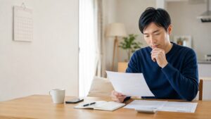 賃貸の更新料が払えず、更新案内を確認している入居者