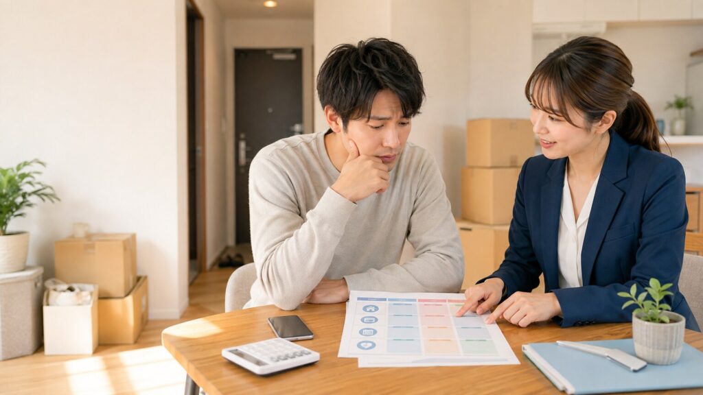 賃貸の初期費用が払えず不動産担当者に相談する入居者